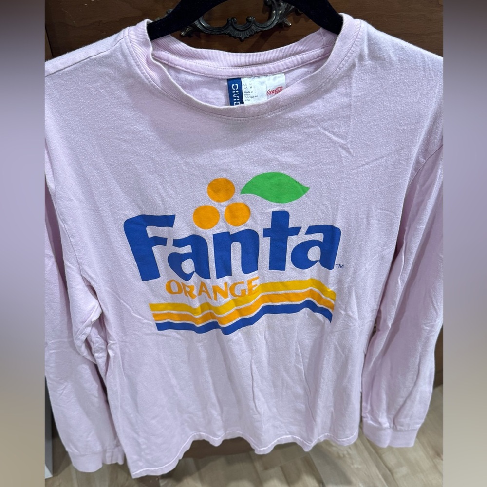 Divided Pink and Blue Long Sleeve Tee Casual Top